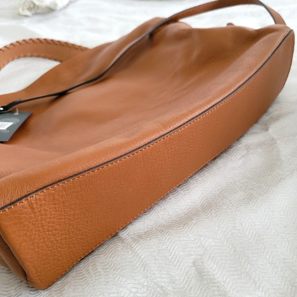 NWT Vince Camuto NWT Nadja Leather Hobo Brown Shoulder Crossbody Handbag - Picture 8 of 10